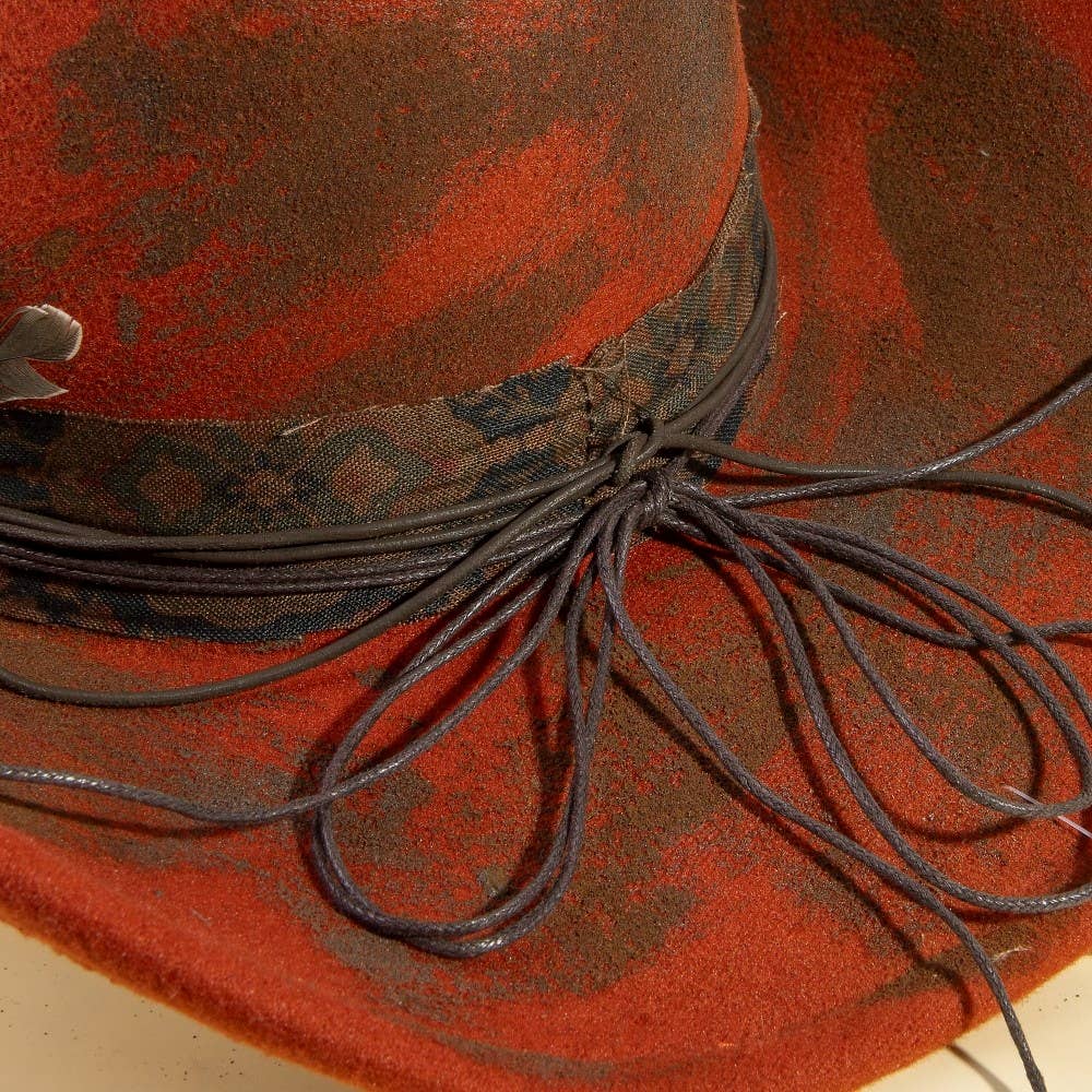 Rustic Red Western Longhorn Cowboy Hat