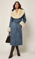 Aspen Denim Fur Coat