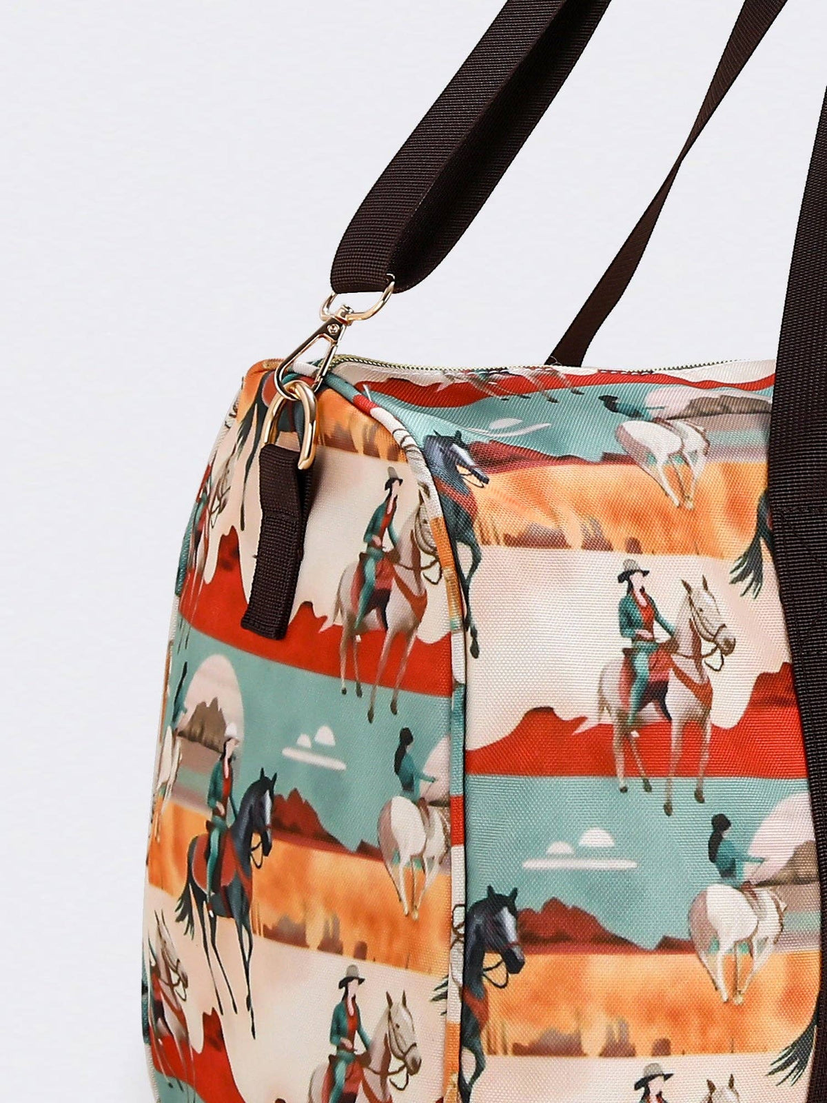 Western Pattern Canvas Duffel Bag